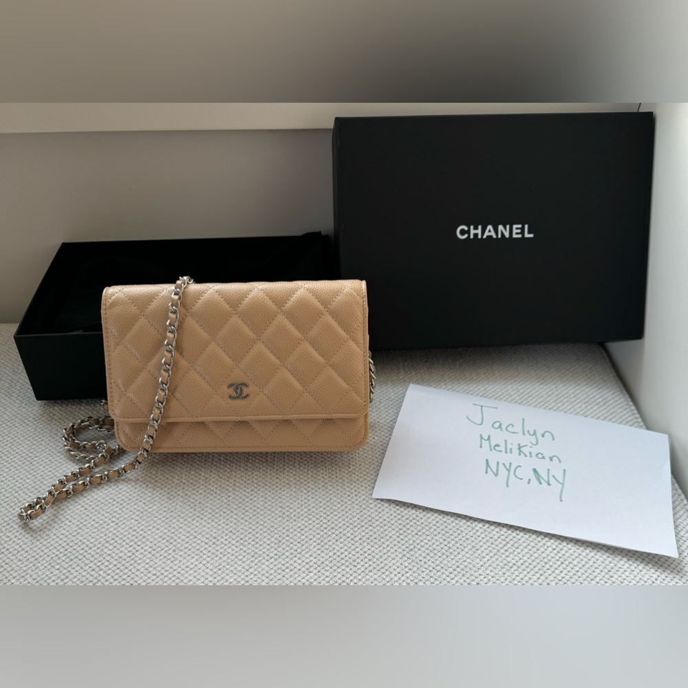 Chanel Beige Wallet on a Chain